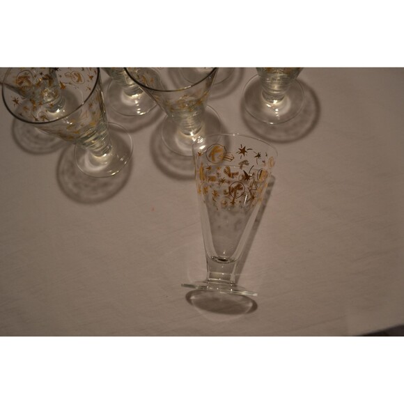 Mid Century K Monogram Kahlua Stars Atomic Sputnik Set of Eight - Picture 3 of 5